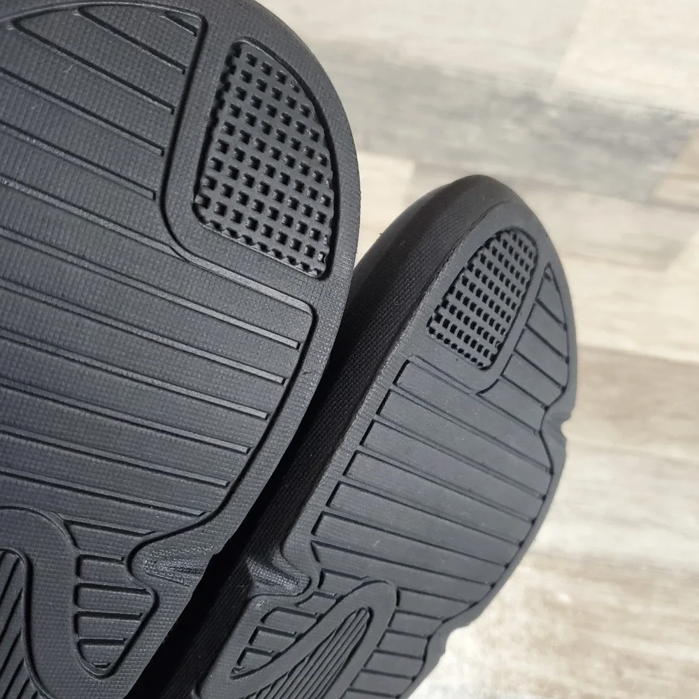 Kuru Moment Mens Slide Sandals Sz 8 M Jet Black Storm Gray Platform Slip On